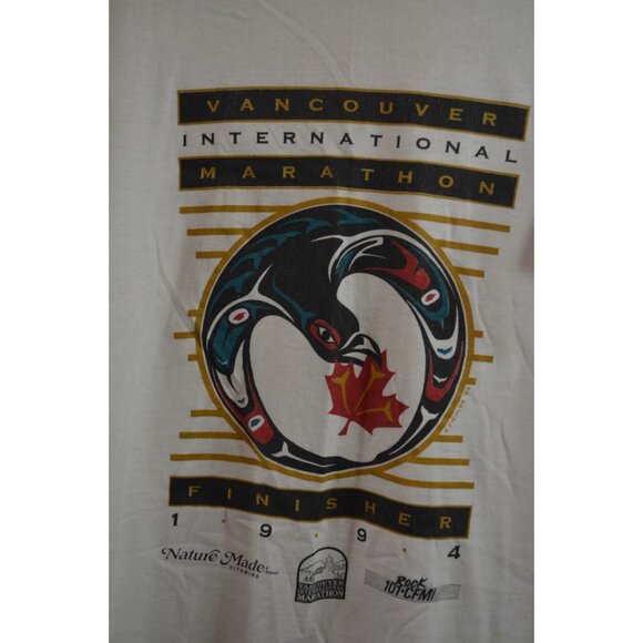 Vancouver International Marathon Finisher 1994 L White Shirt Fruit of the Loom - Picture 4 of 10